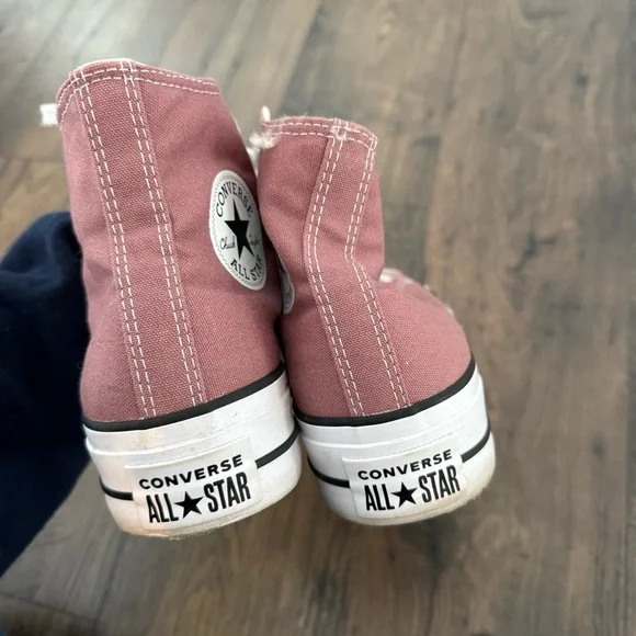 Converse All Stat Women High Top Platform Mauve Dusty Pink Sneakers Size 8 - Picture 3 of 5